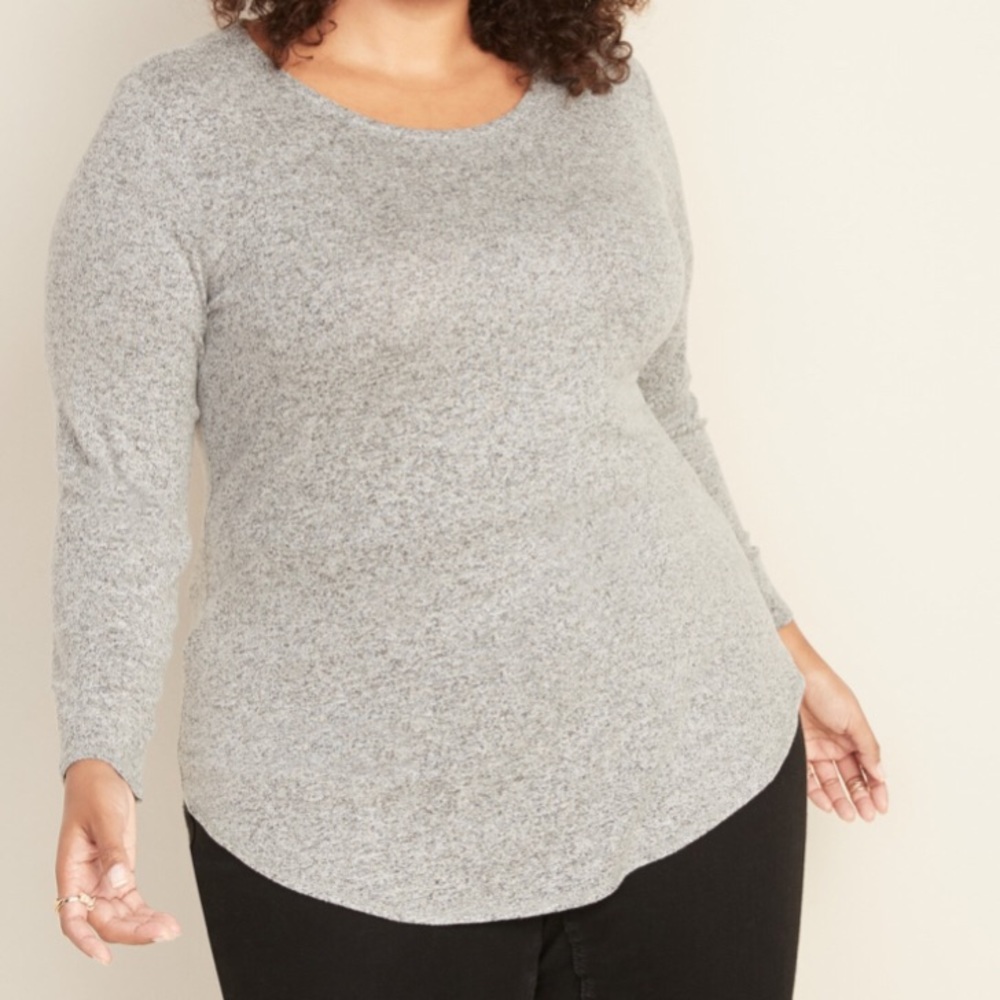 Relaxed Plus Size plush-knit tunic tee